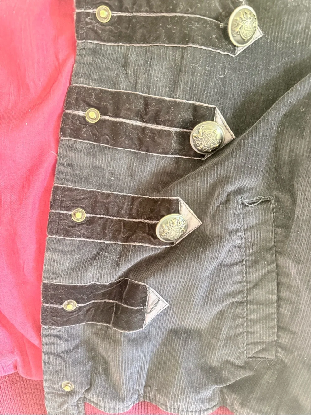 We The Free Black Bomber Jacket with Maroon Trim - Picture 5 of 6